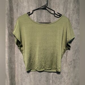 Olive Green Women's Cropped Top | Large